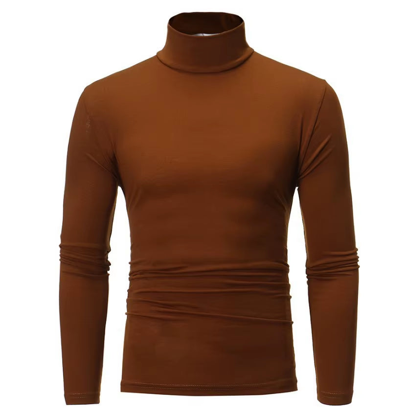 Thermal Underwear Tops Men Winter Clothes Thermal Shirt Autumn Men'S Winter Tights High Neck Thin Slim Fit Long Sleeve T-Shirt