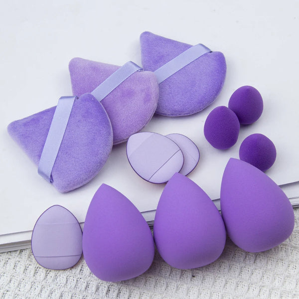 12-teiliges Set Make-up-Schwämme und Puderquasten