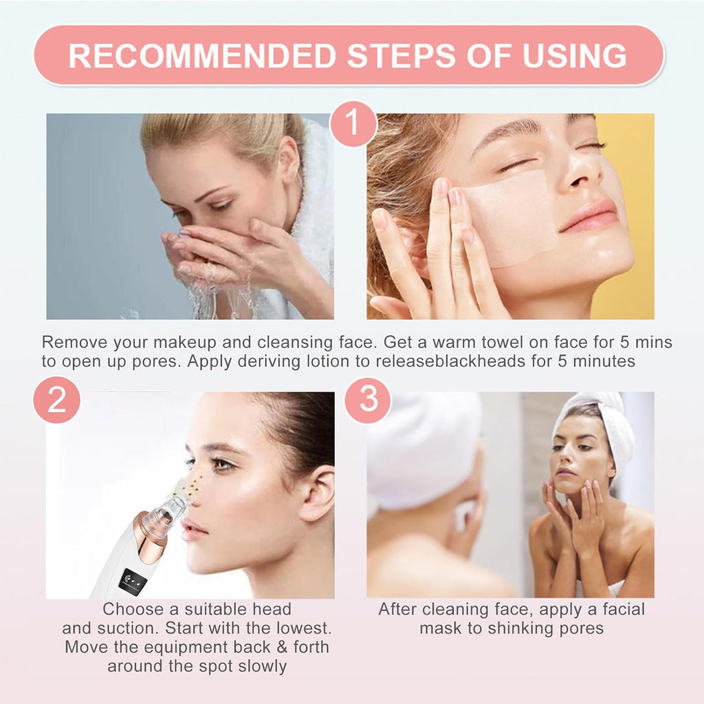 2026 Blackhead Vacuum, Pore Vacuum,Rechargeable Black Head Remover for Face