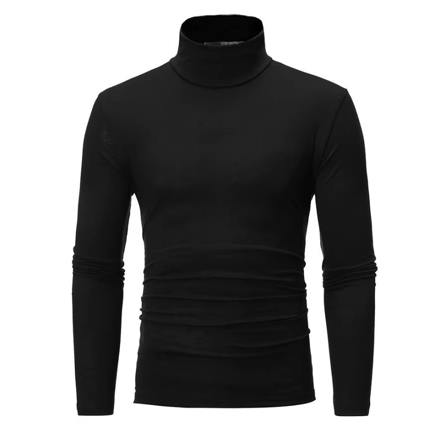 Thermal Underwear Tops Men Winter Clothes Thermal Shirt Autumn Men'S Winter Tights High Neck Thin Slim Fit Long Sleeve T-Shirt
