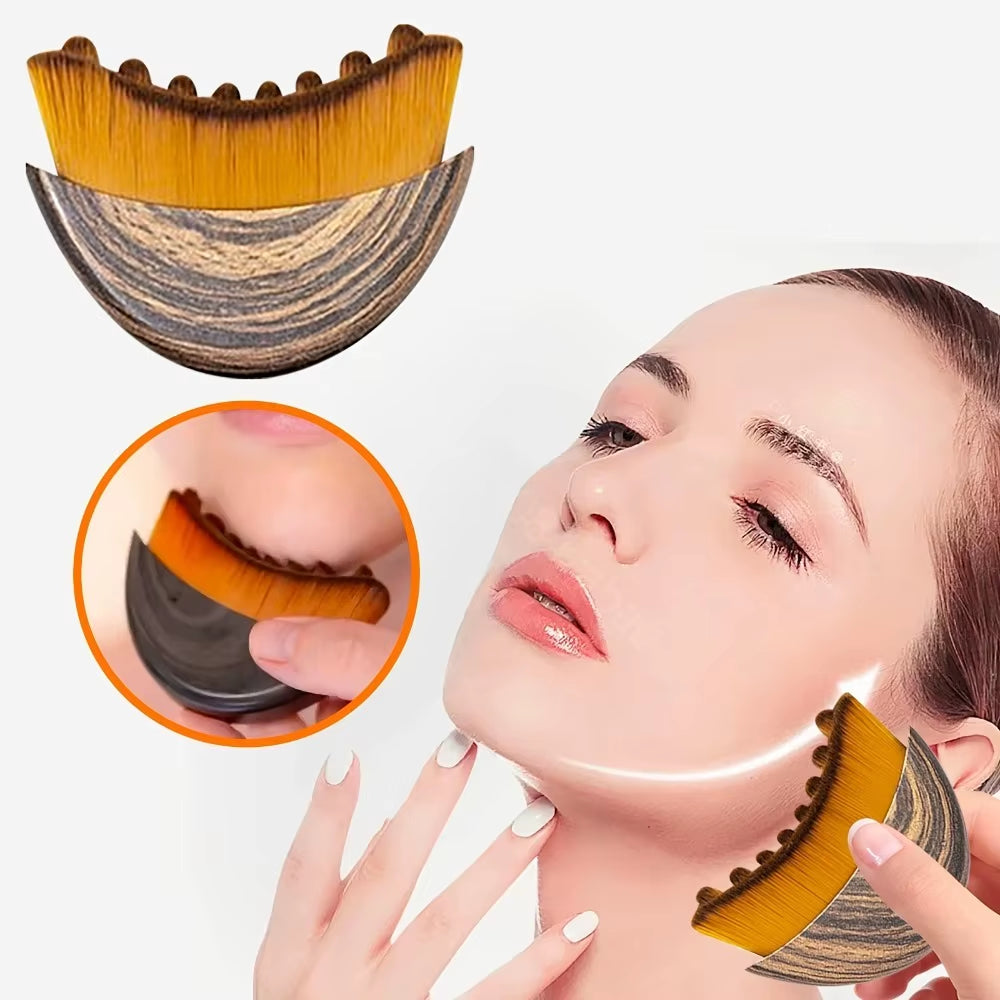 Lymphatic Contour Face Brush Dry Brushing Face Brush Lymphatic Drainage Massager for Face Chin Jawline Sculpting the Skin