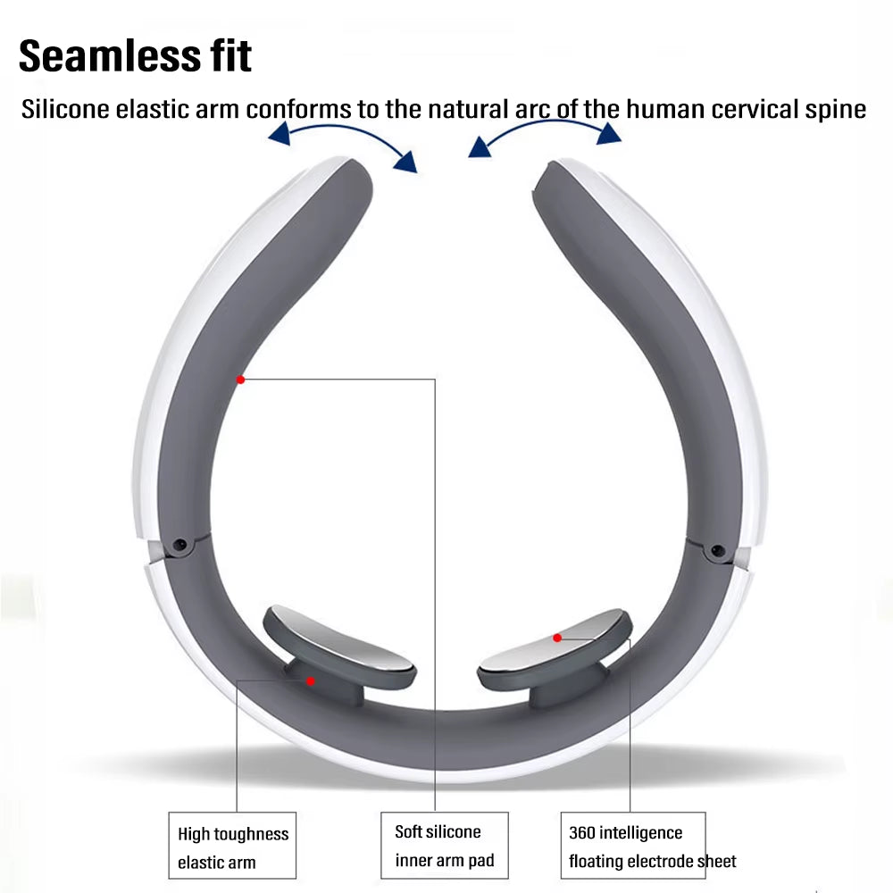 Ems Electric Neck Massager 6-Mode 9-Speed Massager Muscle Relaxation Battery Neck Massager Tool Relax Cervical Relief Pain