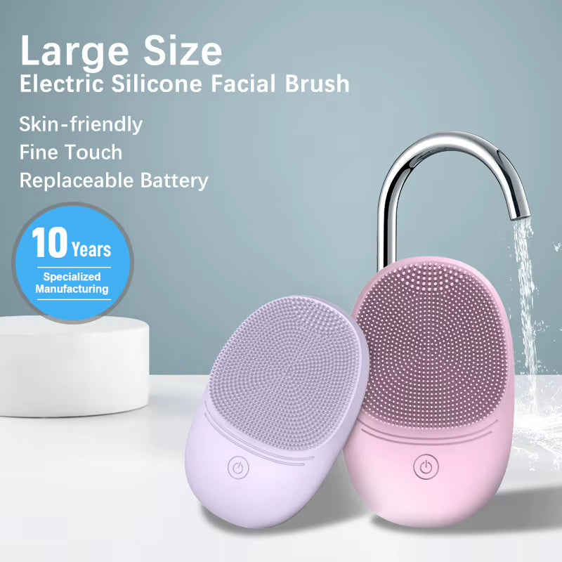 Soft Silicone Electric Facial Cleanser, Cleansing Brush, Sonic Vibration Cleansing Brush, Deep Cleaning