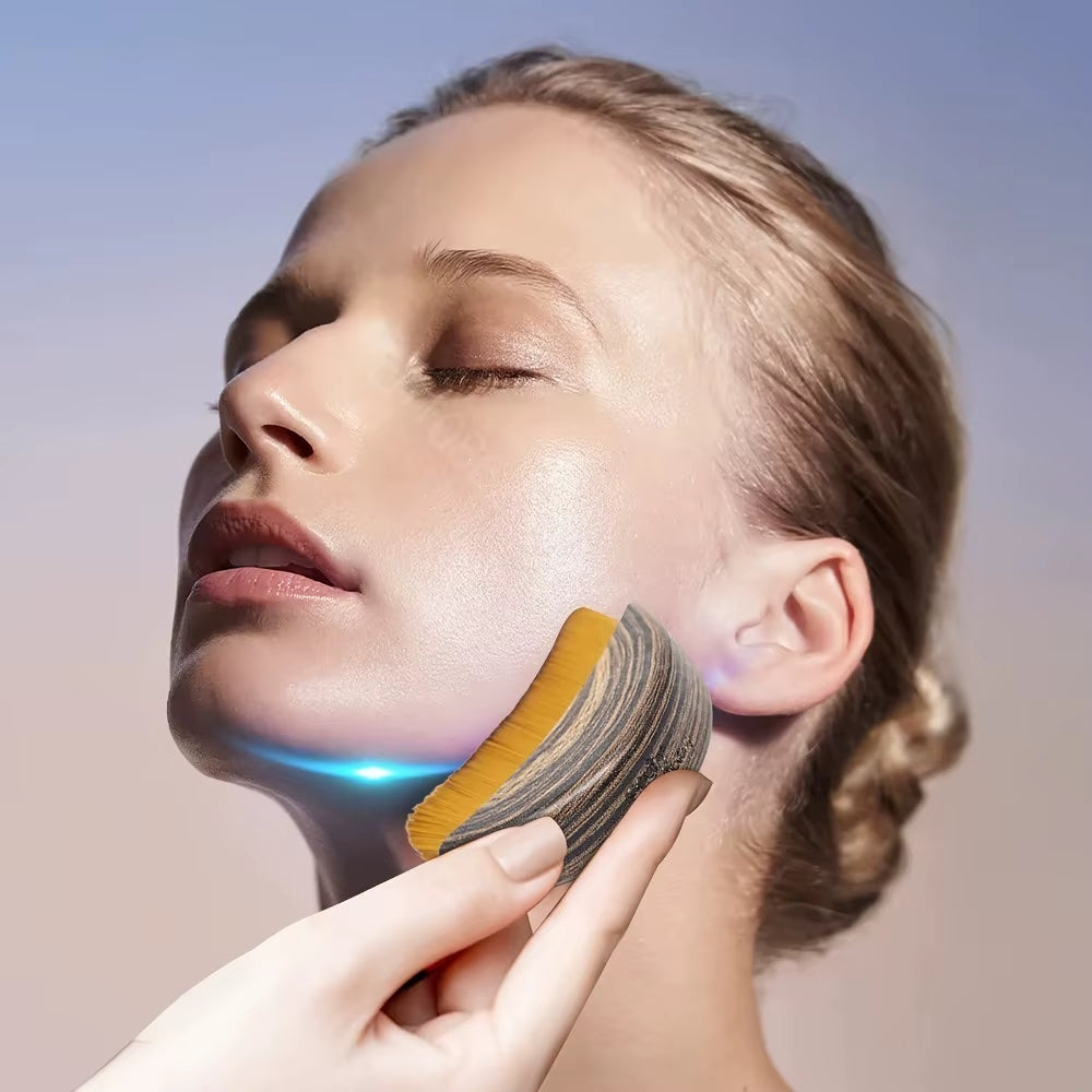 Lymphatic Contour Face Brush Dry Brushing Face Brush Lymphatic Drainage Massager for Face Chin Jawline Sculpting the Skin