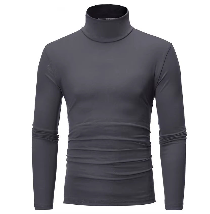 Thermal Underwear Tops Men Winter Clothes Thermal Shirt Autumn Men'S Winter Tights High Neck Thin Slim Fit Long Sleeve T-Shirt