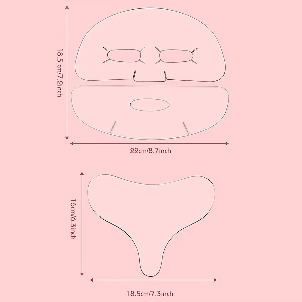 Reusable Silicone Chest Pads Patch Silicone Wrinkle Neck Chest Pad Full Face Pad Set Cleavage Pad Eye Pad for Women Girls