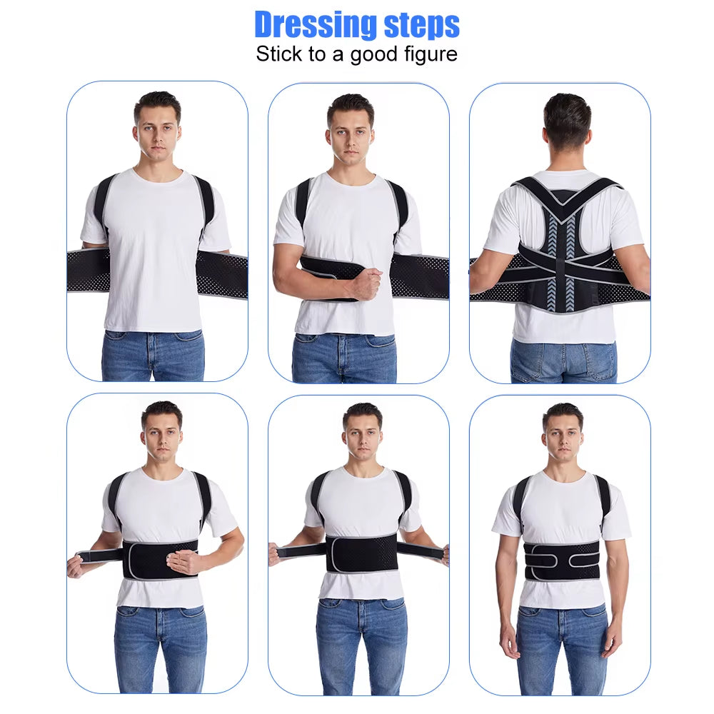 Toprunn Adjustable Posture Corrector Back Support Shoulder Back Brace Posture Correction Spine Posture Corrector Postural Fixer