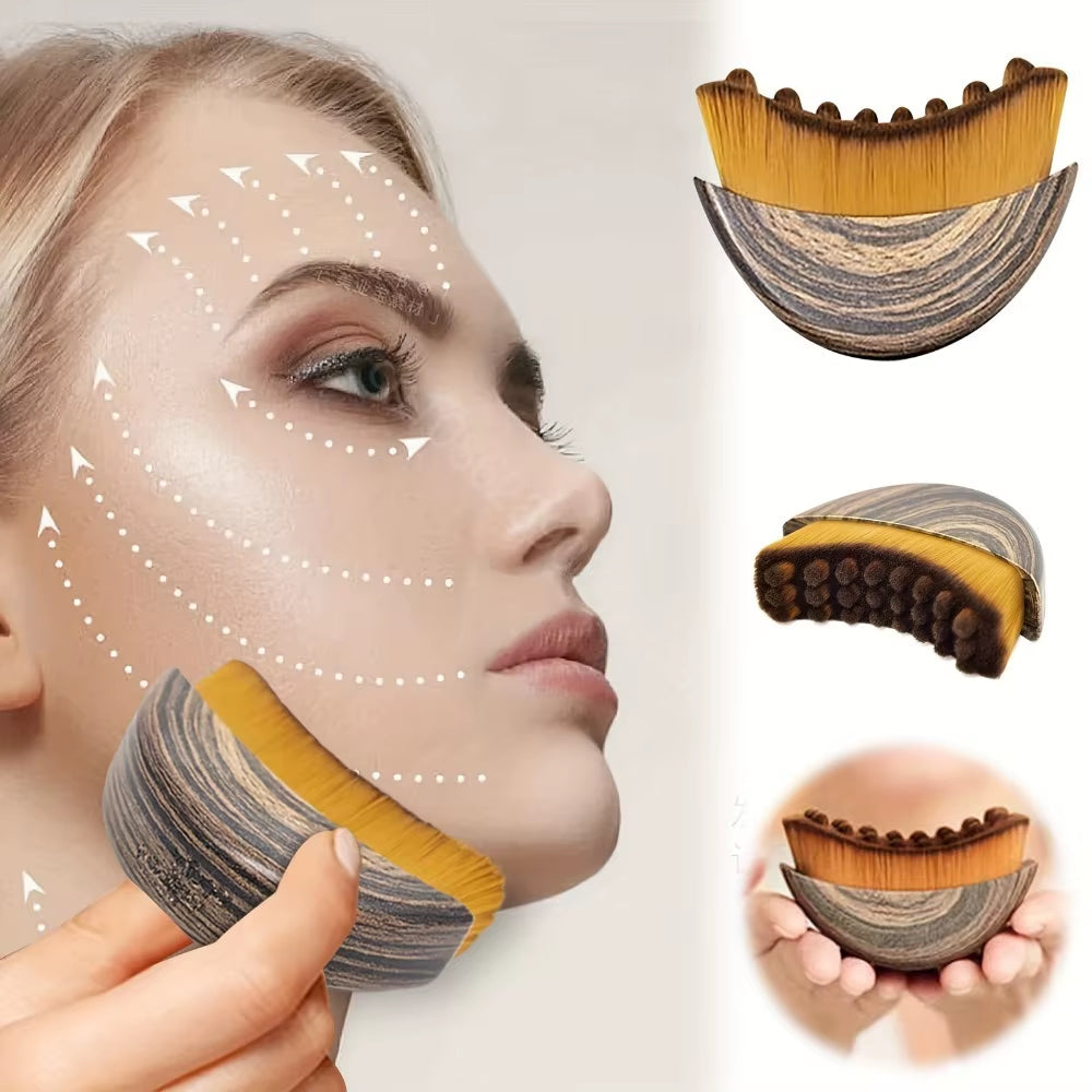 Lymphatic Contour Face Brush Dry Brushing Face Brush Lymphatic Drainage Massager for Face Chin Jawline Sculpting the Skin