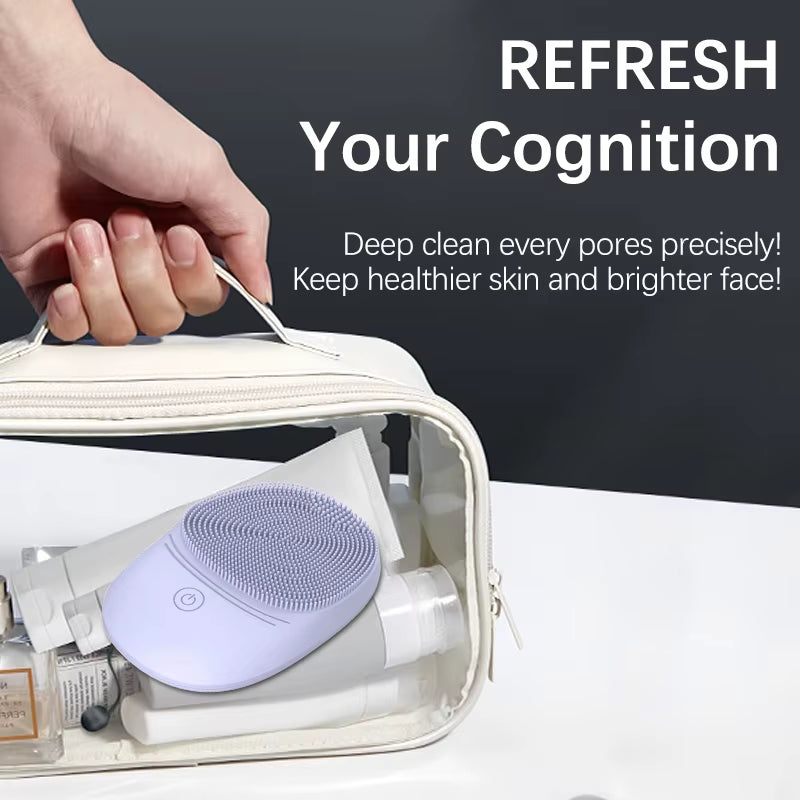 Soft Silicone Electric Facial Cleanser, Cleansing Brush, Sonic Vibration Cleansing Brush, Deep Cleaning