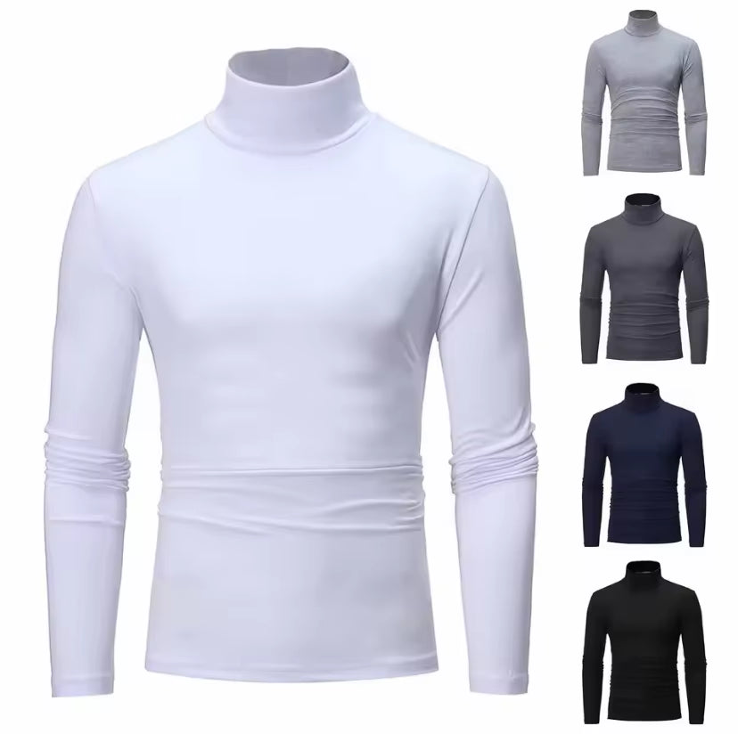 Thermal Underwear Tops Men Winter Clothes Thermal Shirt Autumn Men'S Winter Tights High Neck Thin Slim Fit Long Sleeve T-Shirt